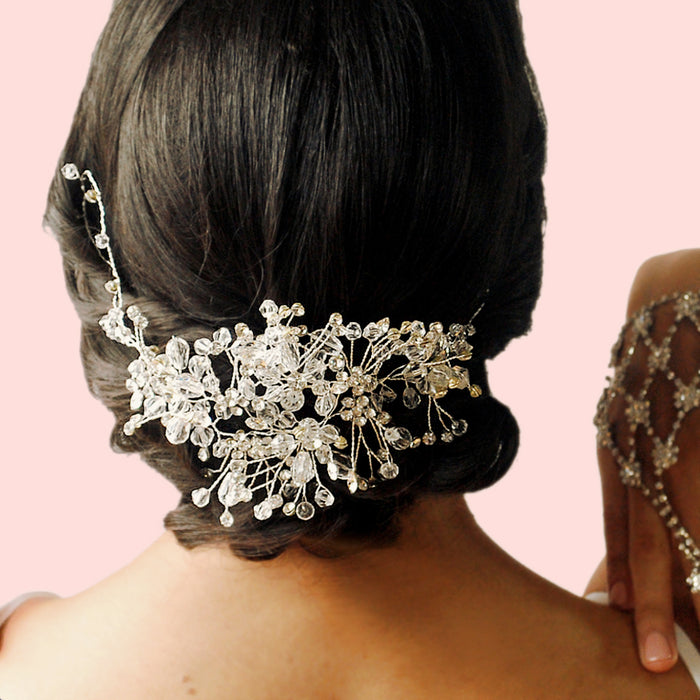 handmade rhinestone and crystal affordable bridal headpiece